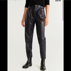 Mango faux leather trousers